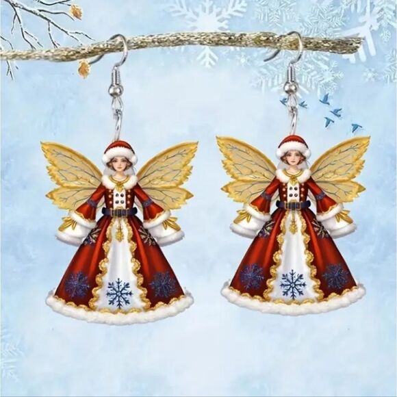 Hand crafted holiday dangle earrings - Picture 4 of 6